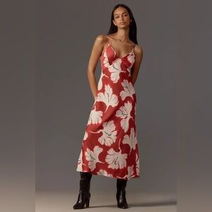 NWT Size M - By Anthropologie Sleeveless V-Neck Slip Midi Dress